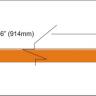 Orange poplar veneer inlay strip