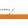 Orange poplar veneer inlay strip