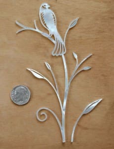 custom pearl inlay bird
